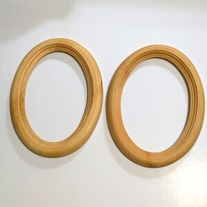 2 Natural Wood Oval Frames Arts & Craft Supplies Decorative Cross-stitch